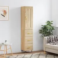 Credenza Rovere Sonoma 34,5x34x180 cm in Legno Multistratocod mxl 83607