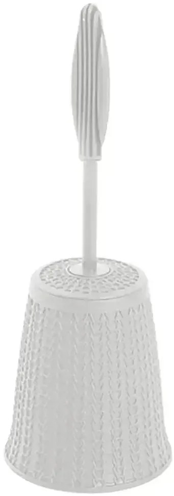 Portascopino effetto rattan bianco