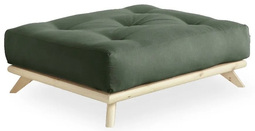 Poggiapiedi Naturale Chiaro/Verde Oliva Senza - Karup Design