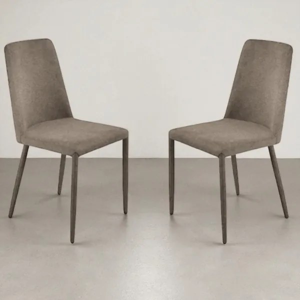 Sedia imbottita in tessuto Marrone ETTORE 2 sedie