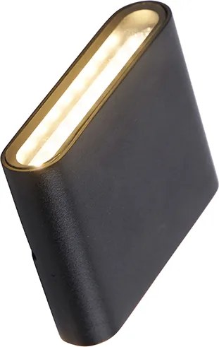 Lampada da parete esterna moderna nera 11,5 cm con LED IP65 - Batt