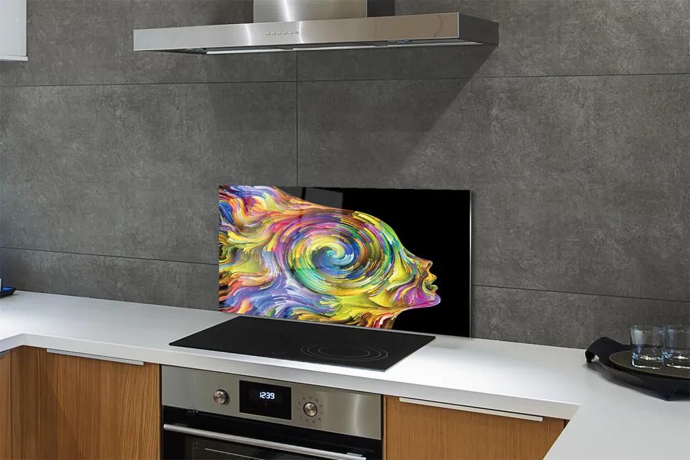 Pannello rivestimento cucina Pittura donna colorata 100x50 cm