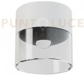 S214 faretto  bianco  a led 10w 3000k 720lm d.8cm in alluminio e ac...