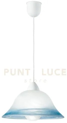 Lampadario a sospensione 700 in vetro campana blu 1 luce attacco e2...