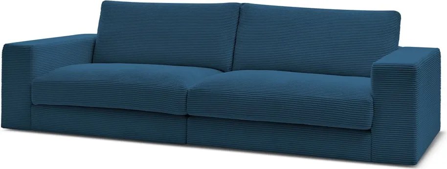 Divano blu scuro con rivestimento in velluto a coste 274 cm Leonard – Bobochic Paris