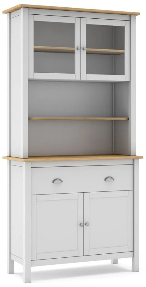 Vetrina bianca/naturale in legno di pino 90x180,5 cm Misti - Marckeric