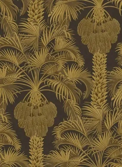Cole & Son Carta da parati Hollywood Palm - Charcoal/ Gold