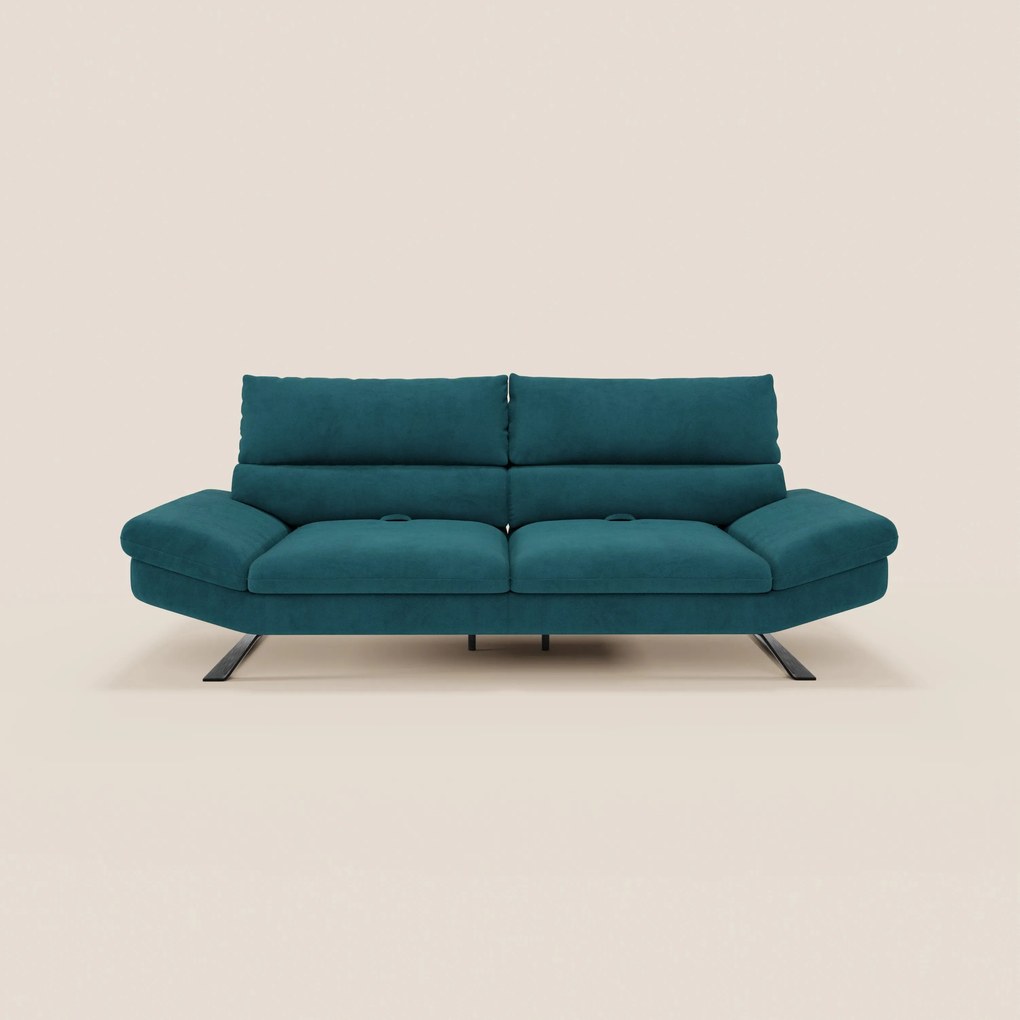 Eclipse Divano dal design moderno 2 e 3 posti con schienali traslanti - piedini alti in elegante microfibra smacchiabile T11