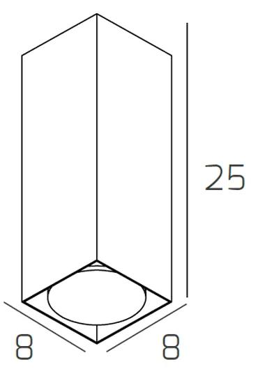 Plafoniera Moderna Cubica Plate Metallo Grigio Antracite 1 Luce Gx53 25Cm