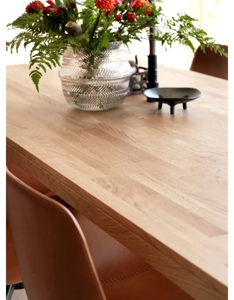 Tavolo da pranzo in legno di quercia effetto lucido 220 x 95 cm Brooklyn - Rowico