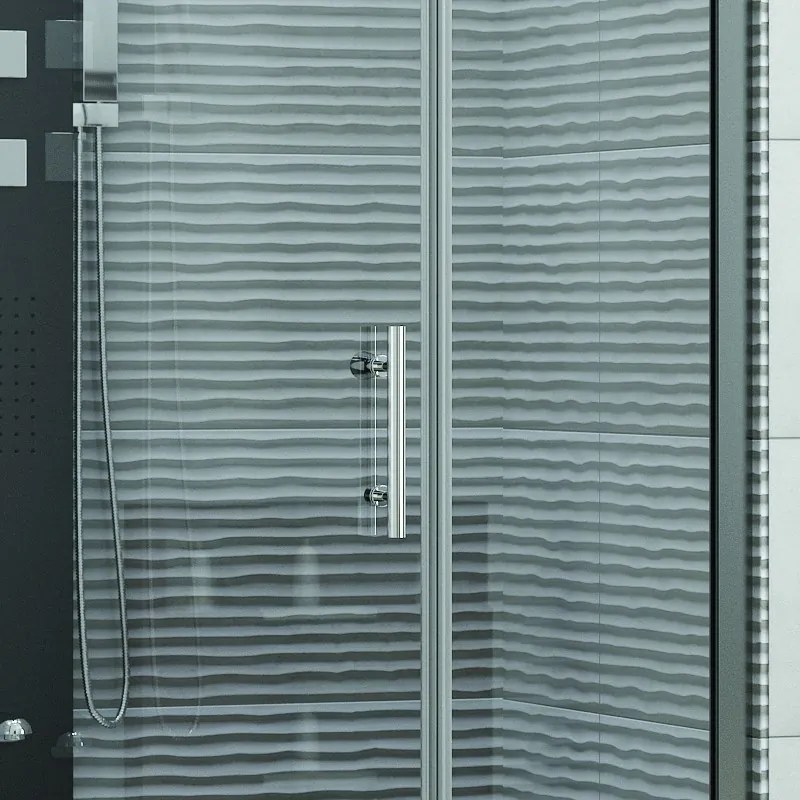 Porta doccia nicchia 110cm battente e fisso | KS5000 - KAMALU