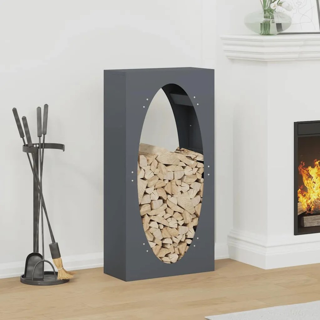 Rastrelliera Per Legna Da Ardere Antracite 50x23x100 Cm /