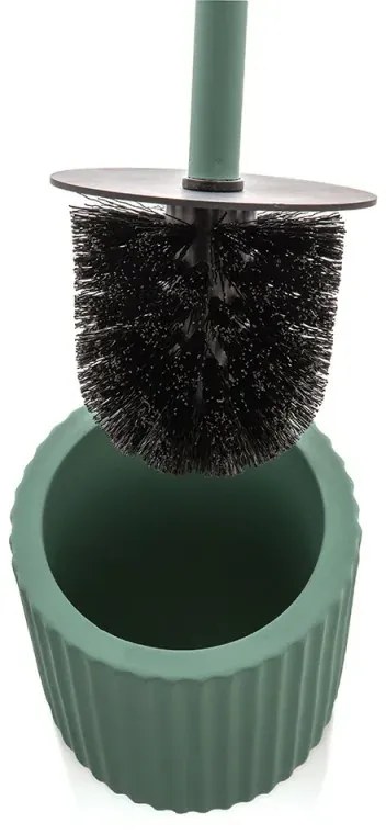 Scopino wc verde in ceramica soft touch con setole nere Spring