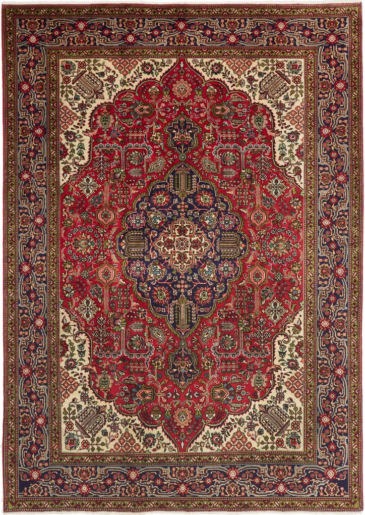Tabriz Tappeto persiano 290 x 200 Rosso (Iran) Annodato A Mano