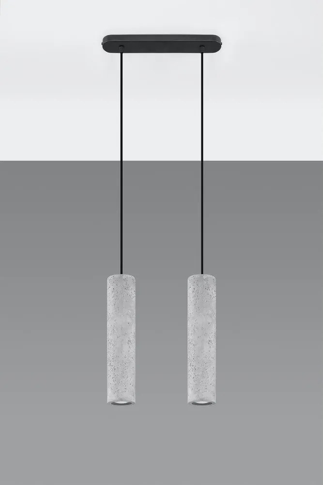 Lampada a sospensione in cemento, lunghezza 34 cm Fadre - Sollux