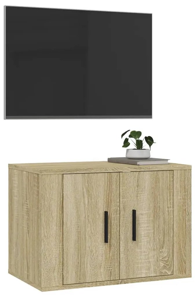 Mobile Porta TV a Parete Rovere Sonoma 57x34,5x40 cm