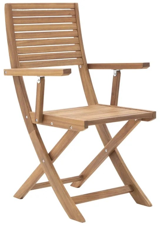 Sedia da giardino in acacia con braccioli pieghevole Solaris Honey NATERIAL, seduta in acacia marrone, 2 pezzi