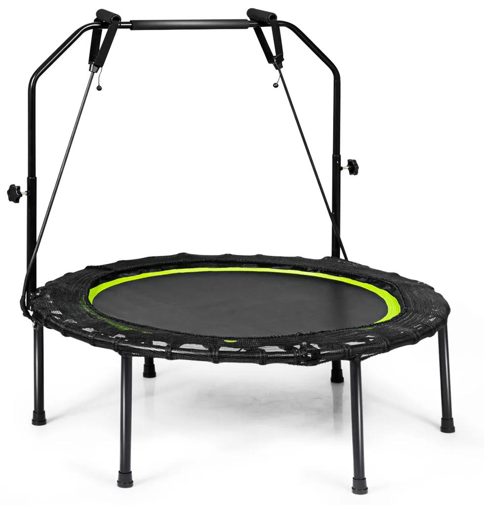 Costway Trampolino da fitness pieghevole 102 cm, Mini trampolino con 2 bande di resistenza, Verde