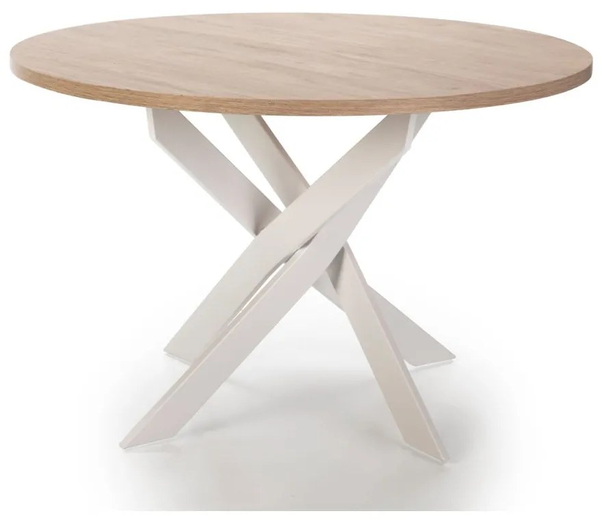 Tavolo da pranzo rotondo con piano effetto rovere ø 120 cm Ther – Marckeric