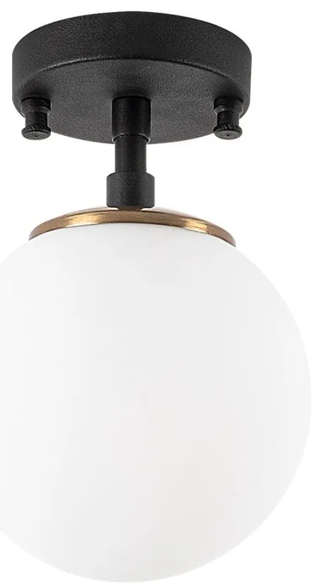 Lampada da soffitto bianca e nera con paralume in vetro ø 15 cm Atmaca - Opviq lights