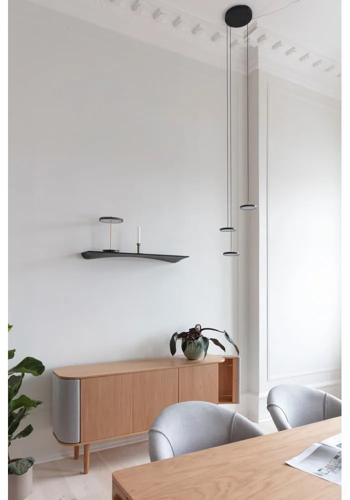 Cassettiera bassa nero-marrone in rovere 150x75 cm Treasures - UMAGE