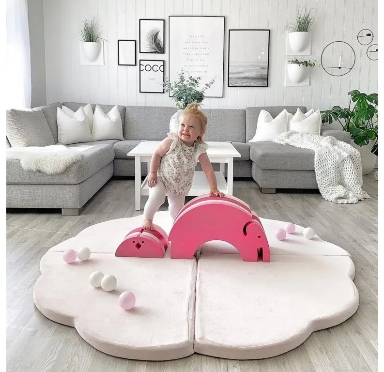 Tappeto da gioco a forma di nuvola in gommapiuma: rosa