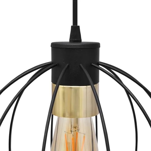 Lampadario a sospensione con filo STARLIGHT 1xE27/15W/230V nero/oro