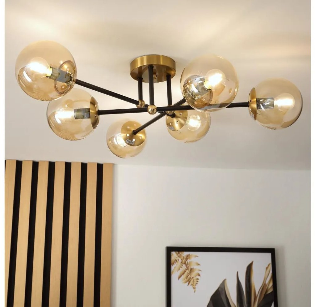 Brilagi - Lampadario da soffitto MALIVA 6xE14/15W/230V dorato