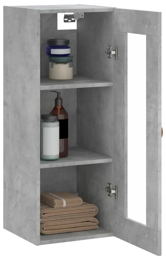 Mobile a parete grigio cemento 34,5x34x90 cm