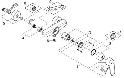 GROHE 33569002 - Miscelatore per doccia EURODISC COSMOPOLITAN DN 15 cromo lucido