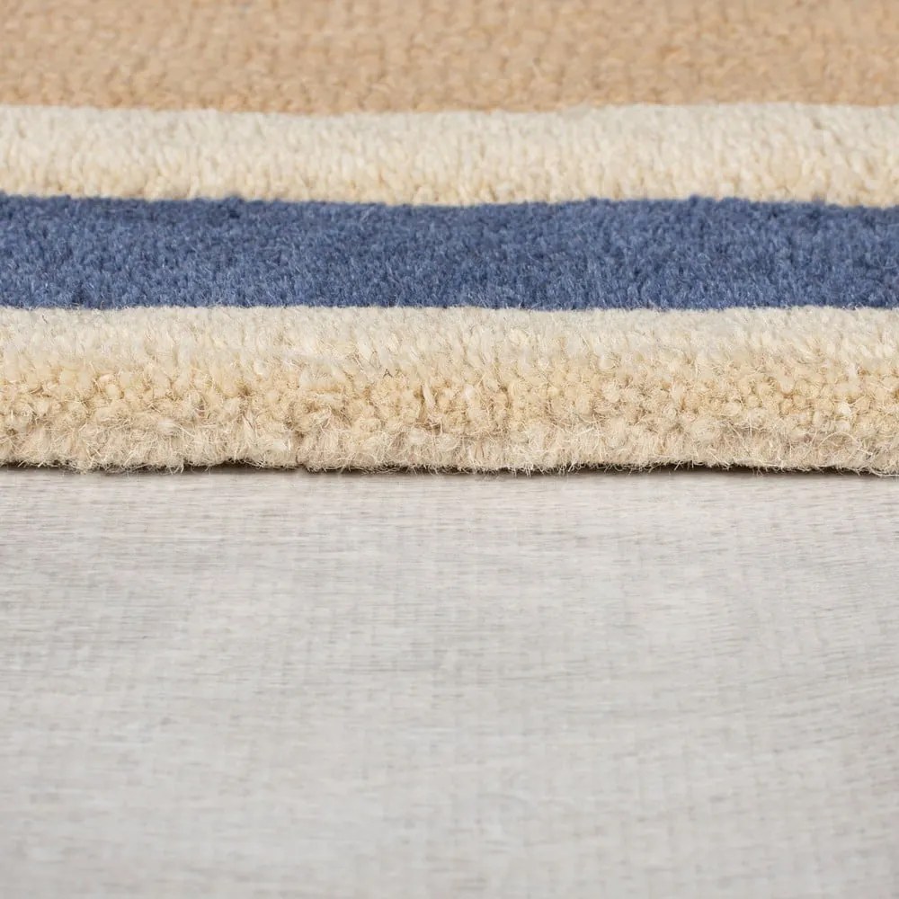 Tappeto in lana blu-arancio tessuto a mano 120x170 cm Retro Blocks - Flair Rugs