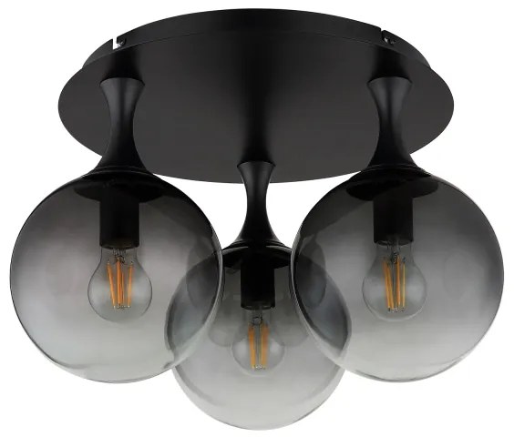 Globo 15885-3D - Lampadario a plafone DALTON 3xE27/10W/230V diametro 46 cm nero