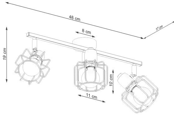 Sollux SL.1116 - Faretto BELUCI 3xE14/40W/230V nero