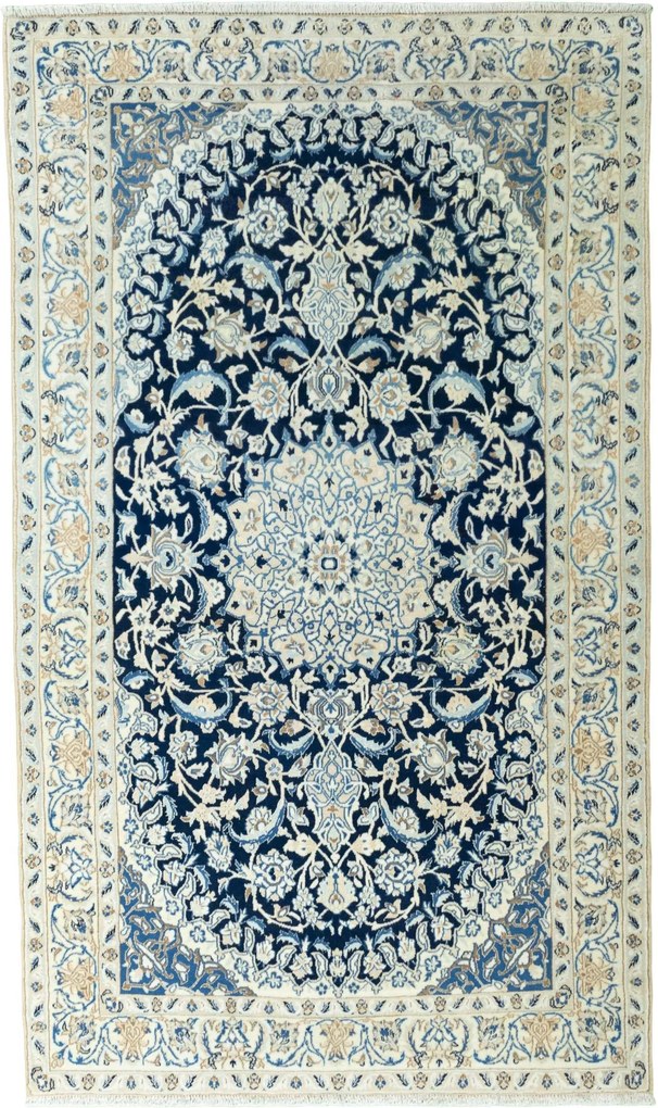 Nain Tappeto 120x210 Blu (Iran) Annodato A Mano