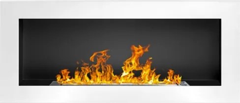 Camino a bioetanolo da parete o incasso Lucca Bianco L 90 x P 12 x H 40