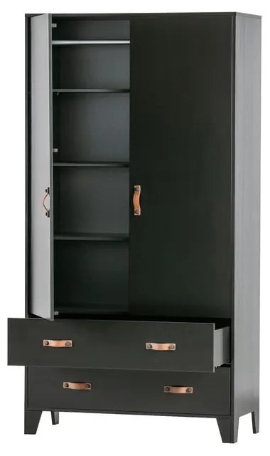 Armadio in pino nero 94x180 cm Dian - WOOOD