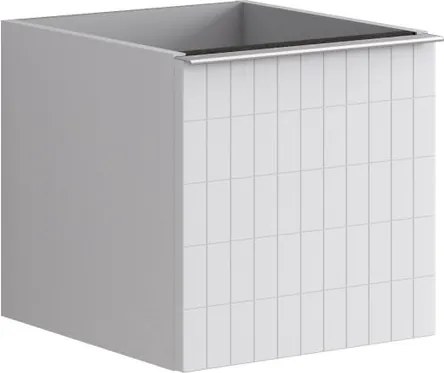 Cassettiera Pixel con 1 cassetto frontale Grid laccato opaco bianco e maniglia alluminio brillante L.40 H.40 P.45,5 cm.