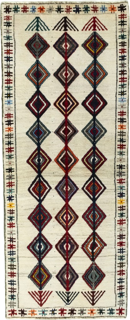 Gabbeh Tappeto 210x90 Beige (Iran) Annodato A Mano