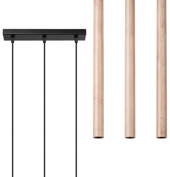 Sollux SL.1267 - Lampadario a sospensione con filo PASTELO 3xG9/8W/230V legno