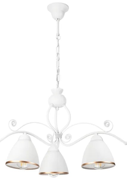 Lampadario a sospensione con catena RETRO II 3xE27/60W/230V bianco