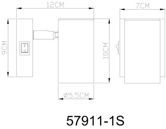 Globo 57911-1S - Faretto da parete ROBBY 1xGU10/25W/230V