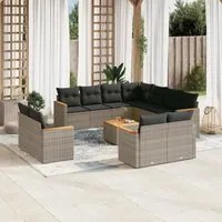 Set Divani da Giardino 12 pz con Cuscini Grigio in Polyrattancod mxl 112769