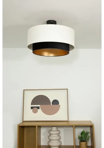 Plafoniera a montaggio superficiale NATIA, 1xE27/60W/230V, Ø 45 cm, bianco/nero