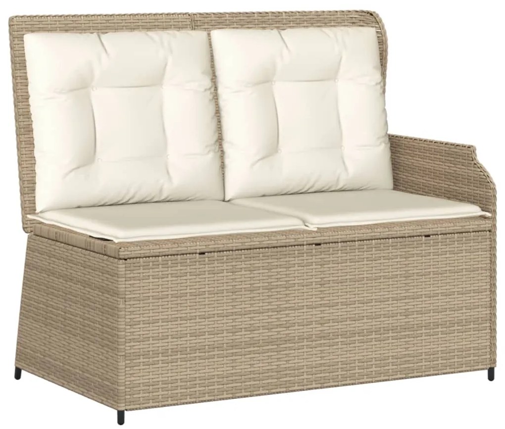 Set divani da giardino 3 pz con cuscini in polyrattan beige