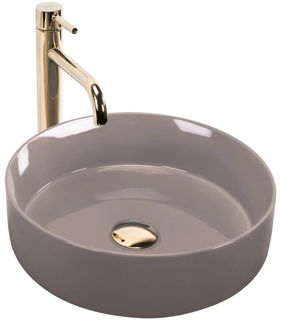 Lavabo da appoggio Rea Sami Beige Shiny