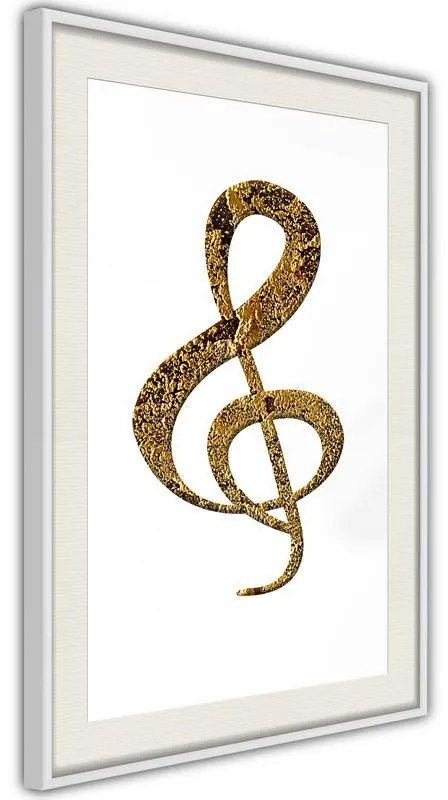 Poster  Golden Treble Clef  Cornice Quadri Cornice d'oro con passe-partout, Larghezza x Altezza Home decor 20x30