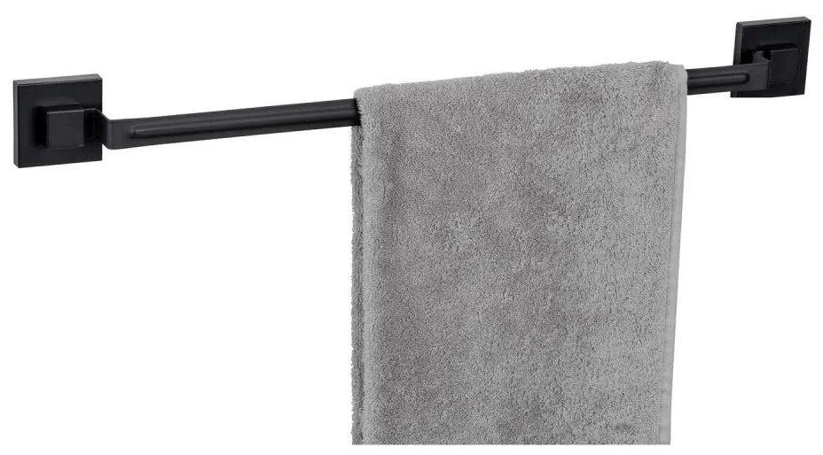 WENKO 71445800 - Barra porta asciugamani VACUUM-LOC QUADRO ED 60,5x6 cm nera