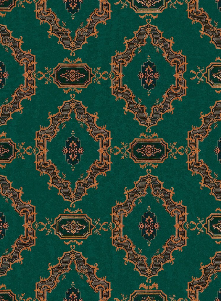 Mindthegap Carta da parati The Bar Tapestry - Viridian/ Gold/ Black
