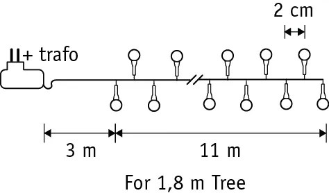 Catena luminosa natalizia verde con 550 LED bianchi 14m IP44 - Comet