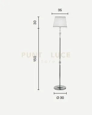 Lampada da terra in vetro e cristallo fume' livia pt.livia-ptfume